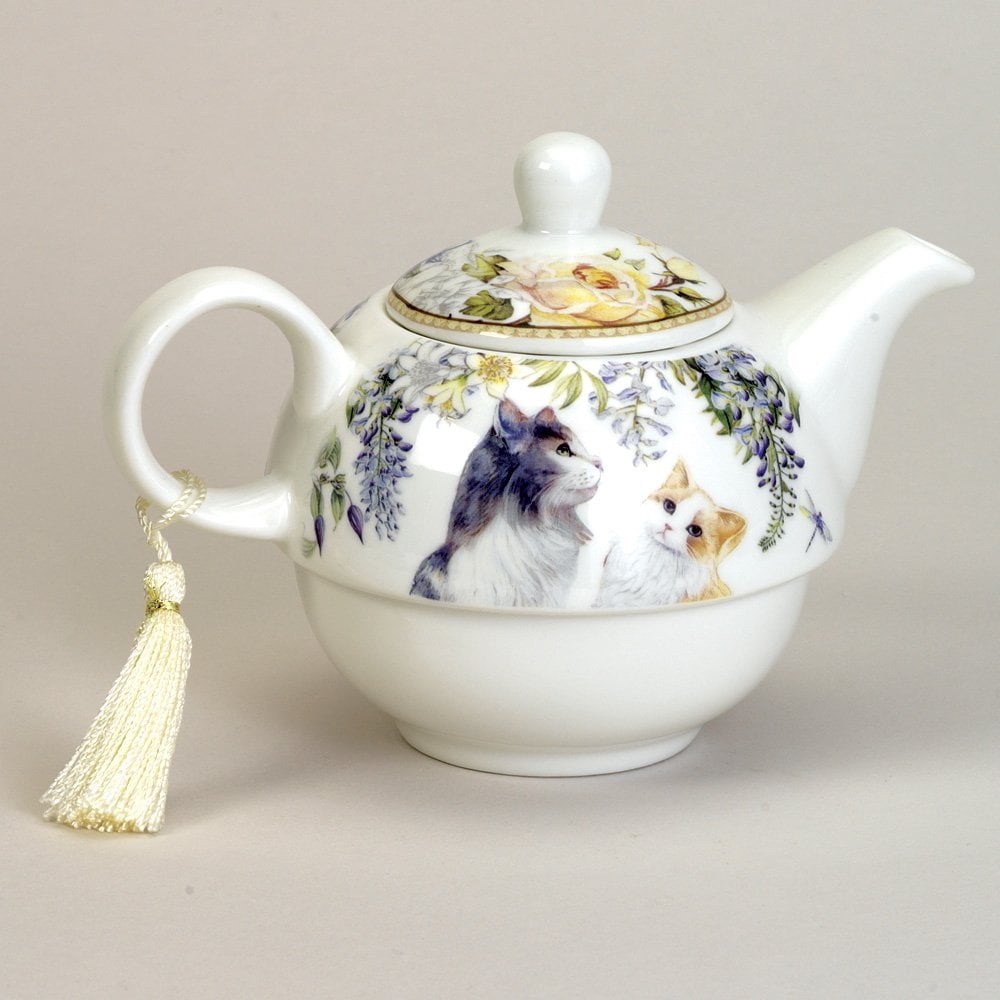 NEW Bits and Pieces Porcelain Adorable Single Serving Kitty Tea Set. - Picture 4 of 7